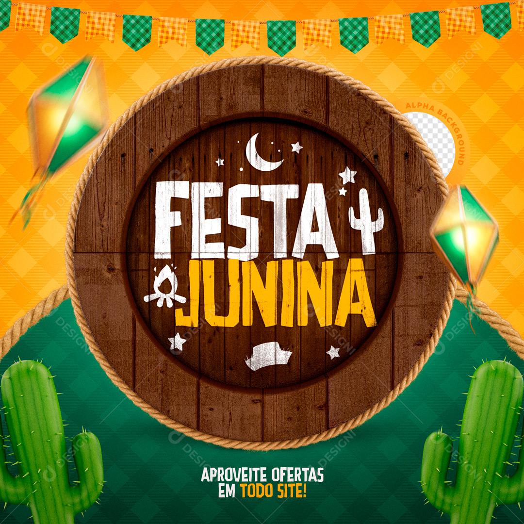Festa Junina Aproveite as Ofertas Em Todo Site Social Media PSD Editável