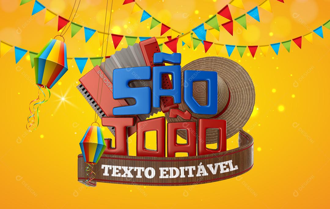Selo 3D São João Arraiá Festa junina PSD