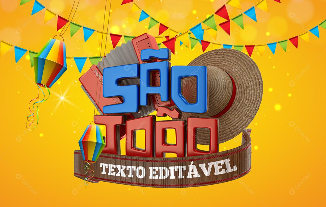Selo 3D São João Arraiá Festa junina PSD