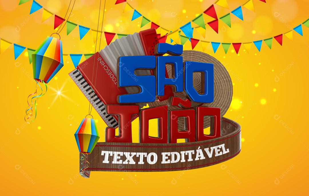 Selo 3D São João Arraiá Festa junina PSD