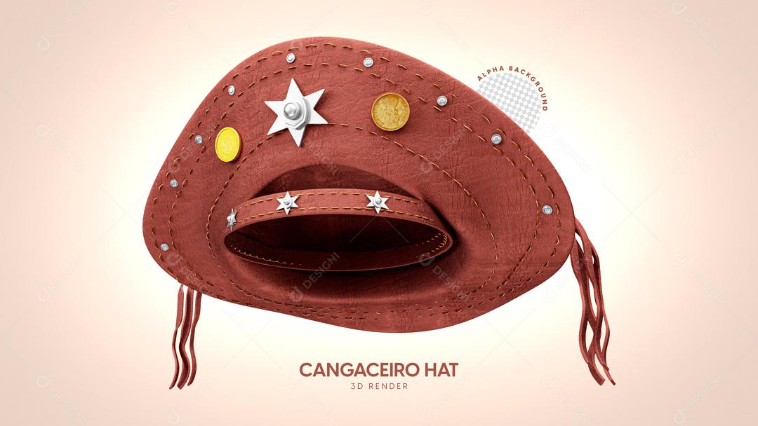 Elemento 3D Chapéu Nordestino De Couro Arraiá PSD