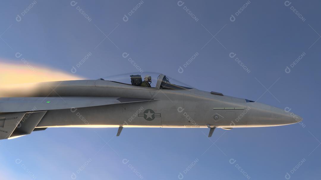 F-18 Hornet voando de perto, 6 de junho de 2022, San Diego, Califórnia.