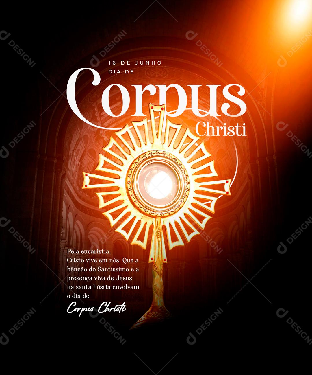 Dia Do Corpus Christi 16 de Junho Data Comemorativa Social Media PSD Editável