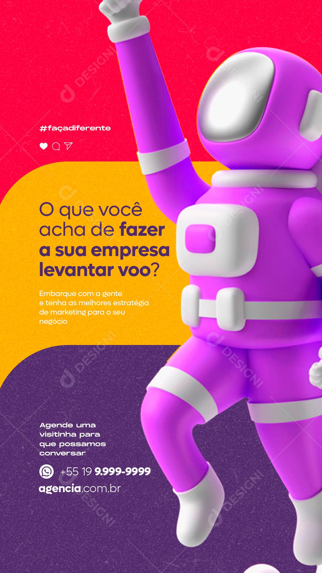 Story O que você acha de fazer a sua Empresa Marketing Social Media PSD Editável
