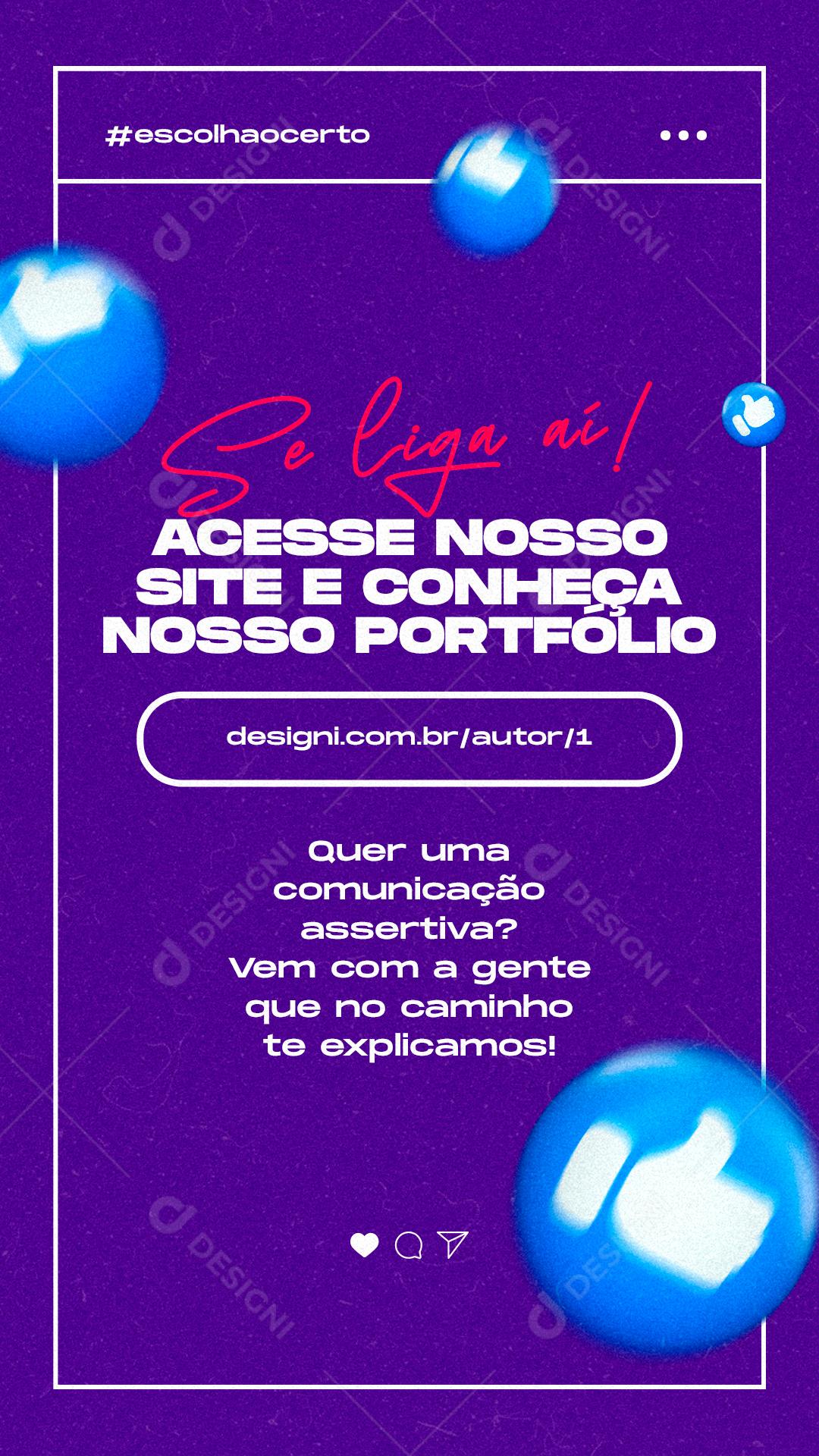 Story Acesse nosso site e conheça Marketing Social Media PSD Editável