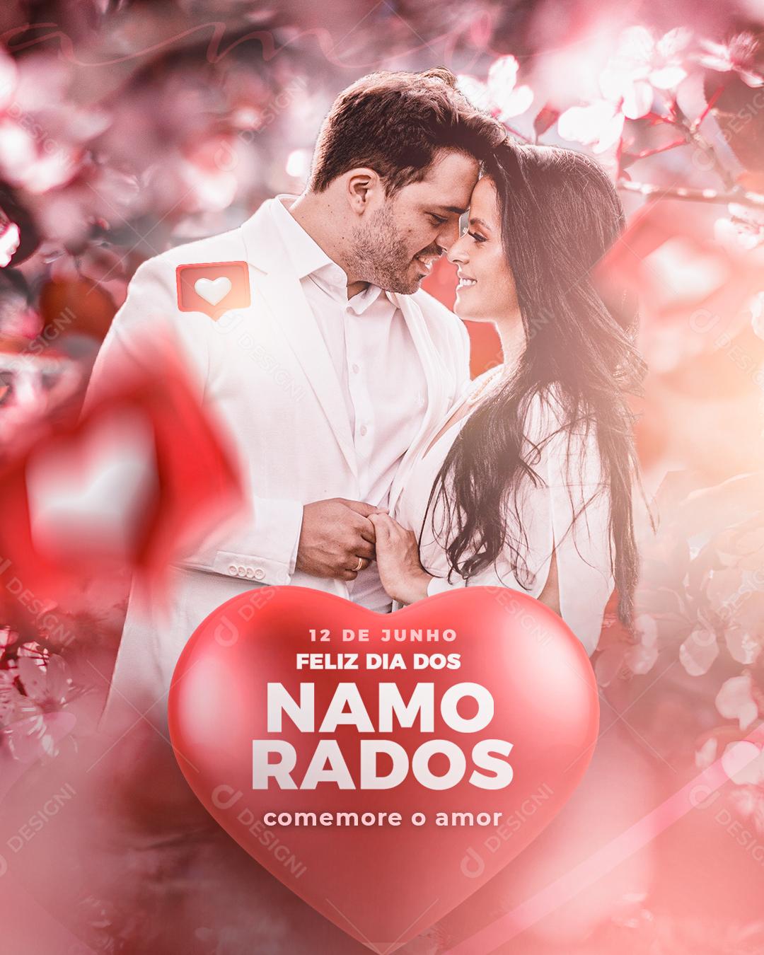 Social Media Feliz Dia Dos Namorados 12 de Junho PSD Editável