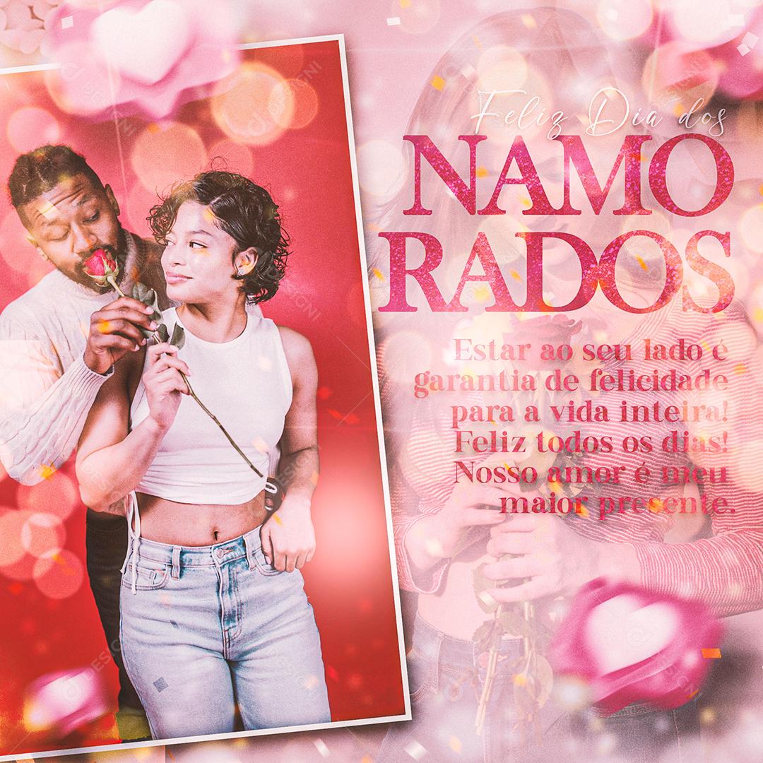 Social  Media Feliz Dia Dos Namorados Frase Amor Carinho PSD Editável