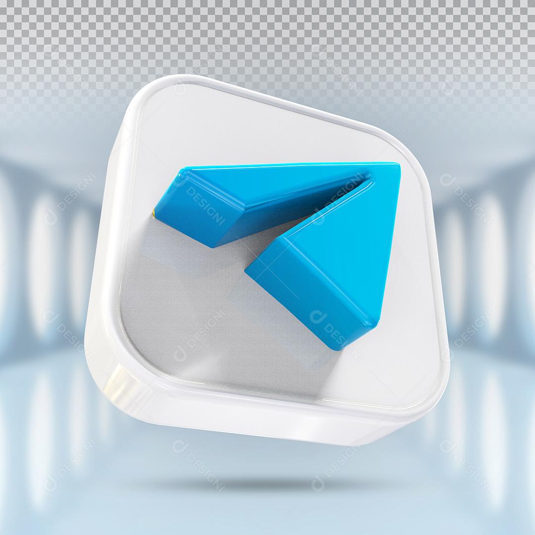 Telegram Elemento 3D Para Composição PSD