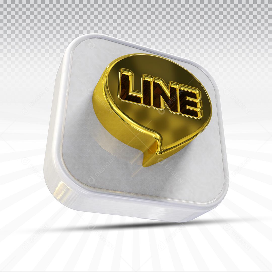 Ícone 3D Line Dourado Para Composição PSD