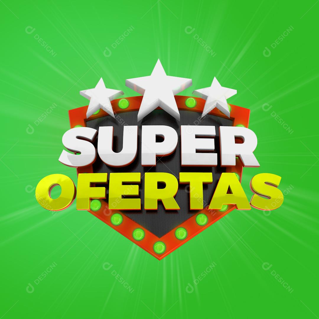 Selo 3D Super Ofertas Promoções PSD