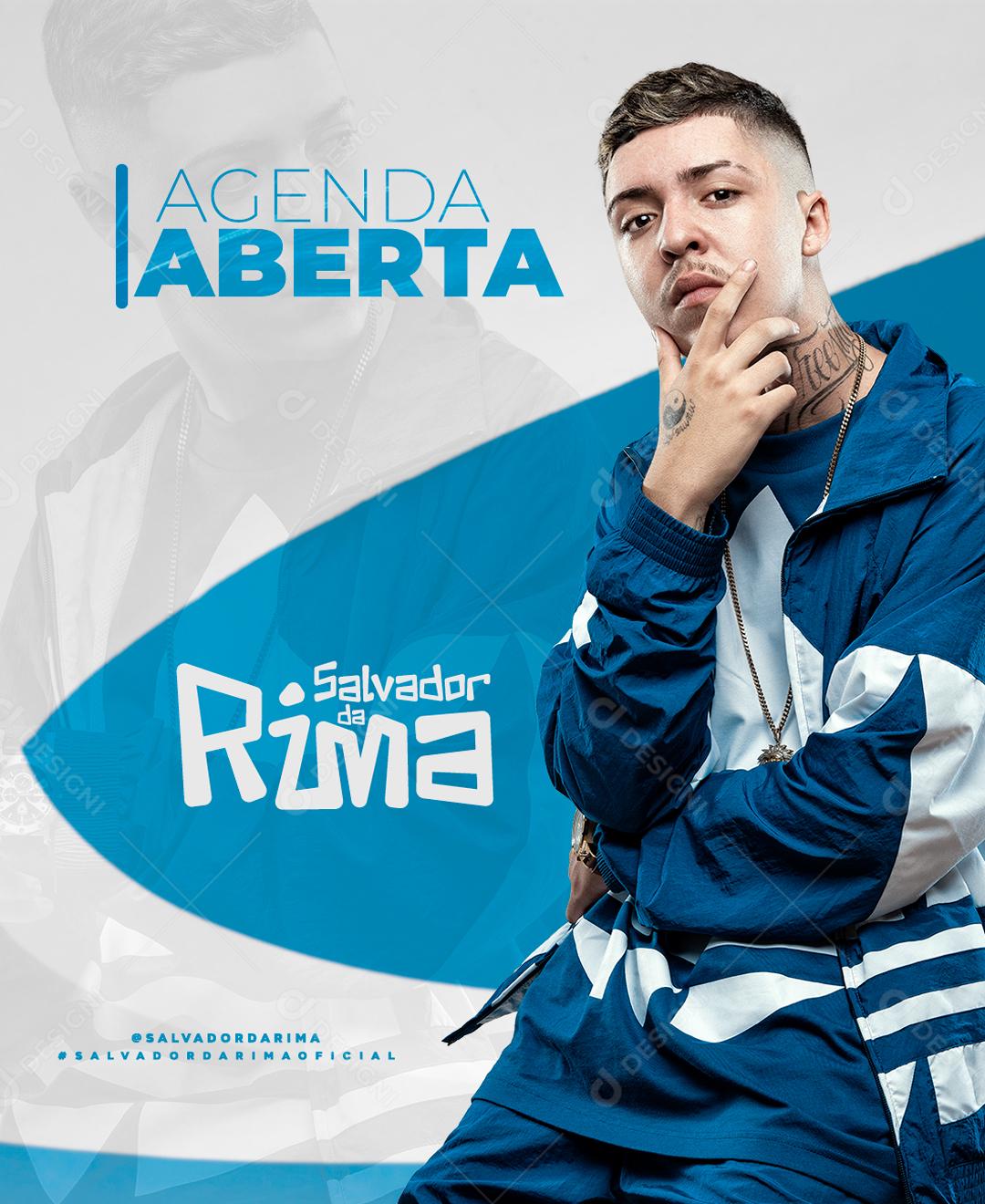 Flyer Agenda Aberta Salvador Da rima Shows Social Media PSD Editável