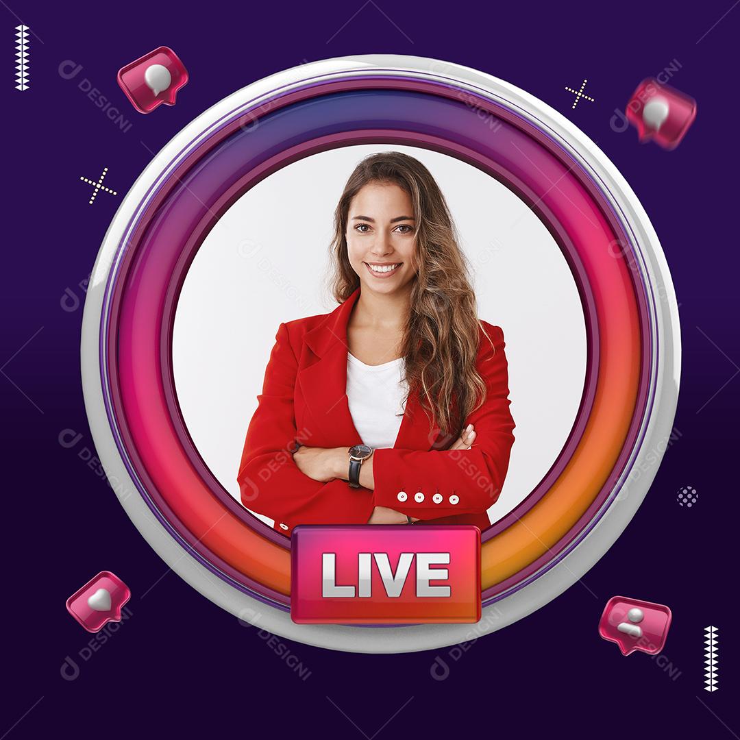 Social Media Template de Redes Sociais Live PSD Editável