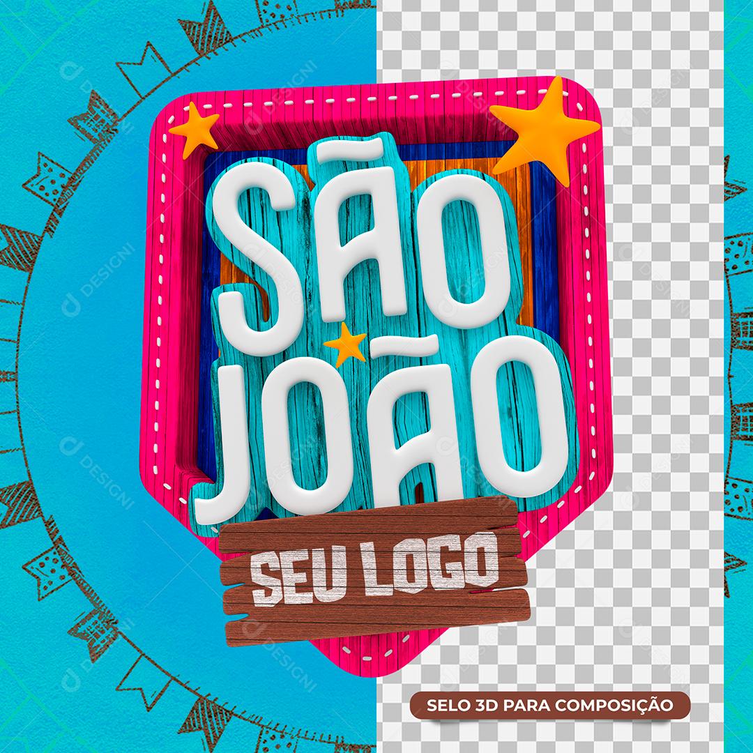 Selo 3D São João Para Composição PSD