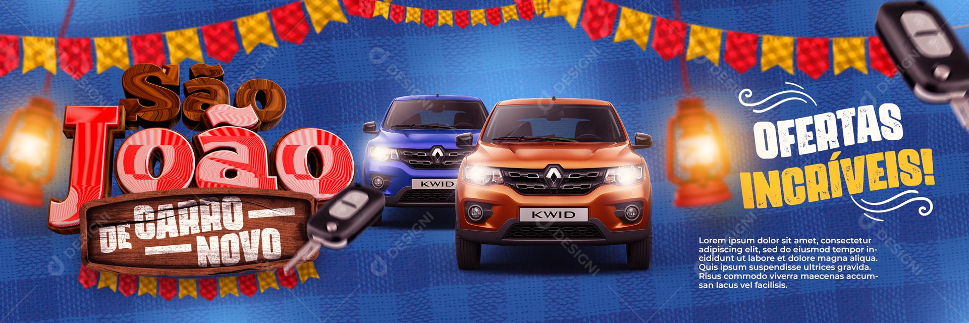 São João De Carro Novo Ofertas Incríveis Social Media PSD Editável