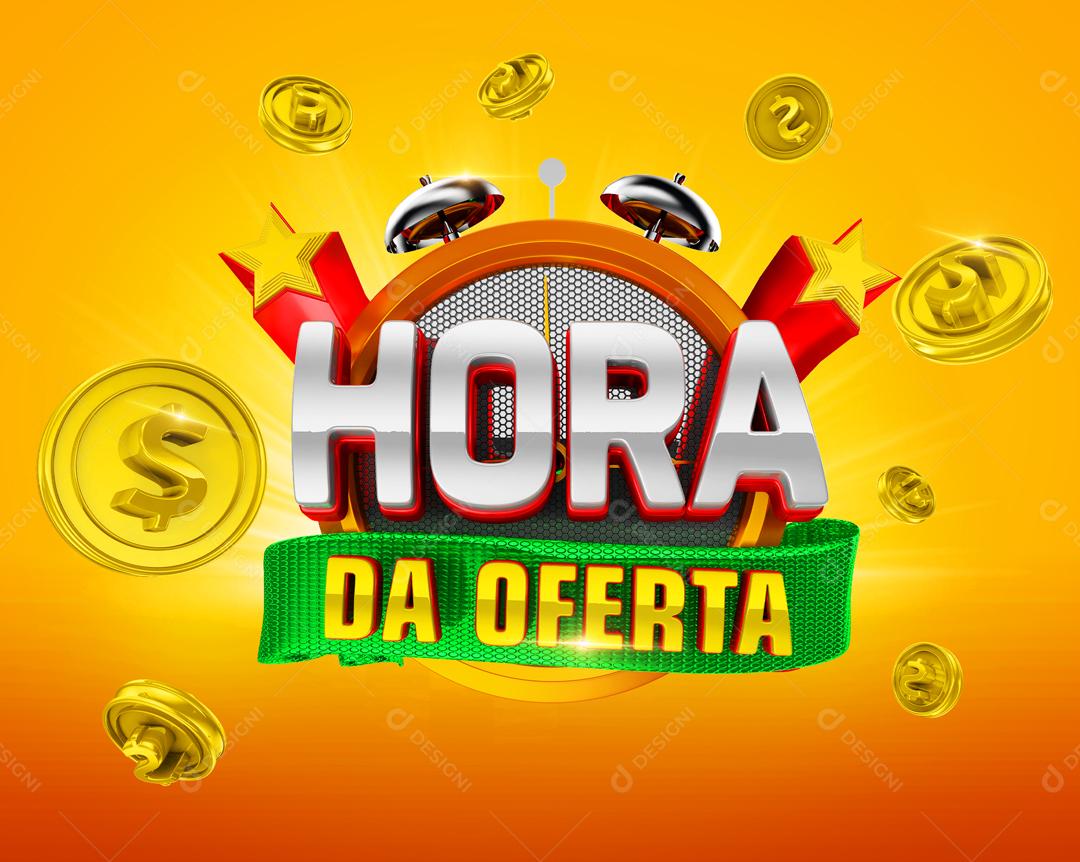 Hora da Oferta Selo 3D Para Composição PSD