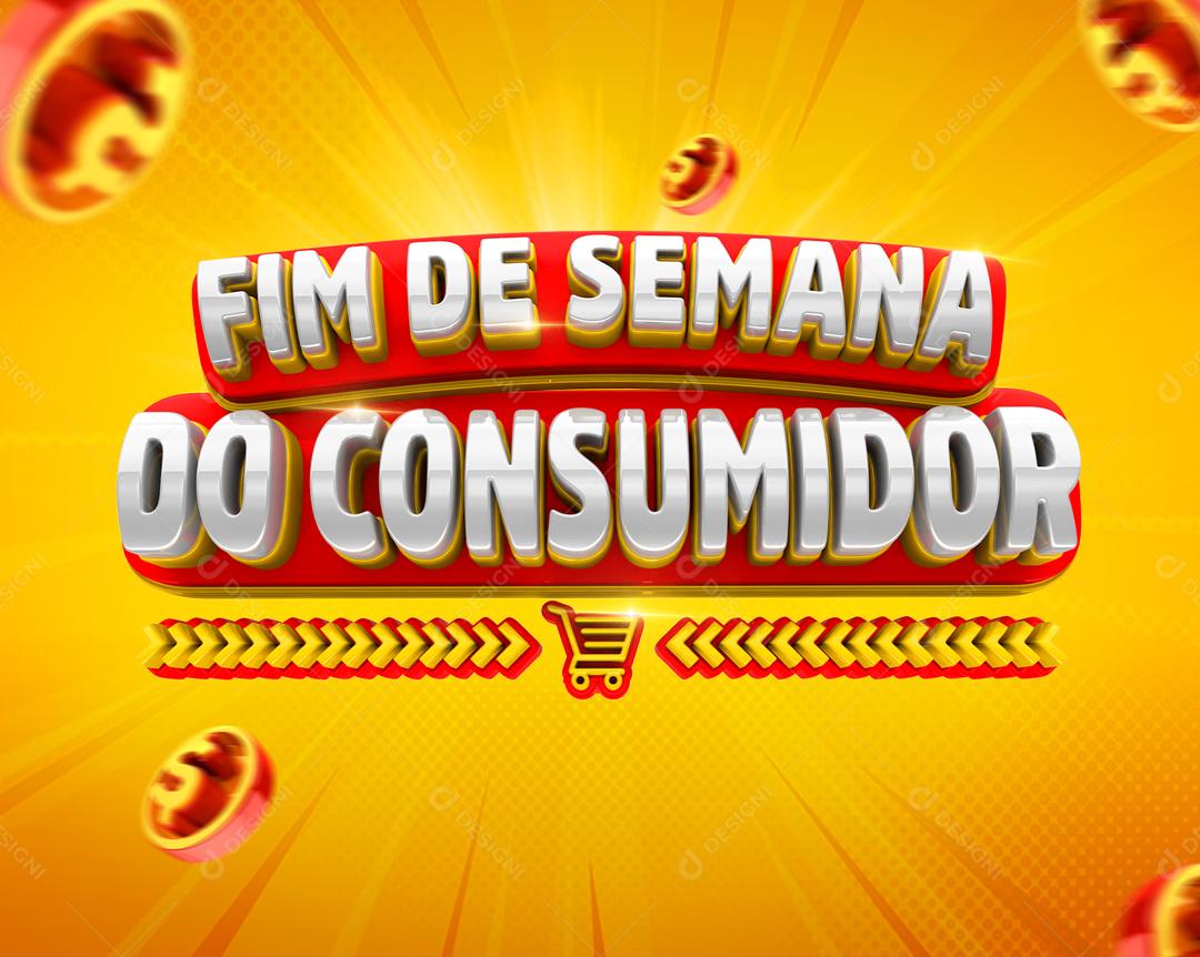 Fim de Semana do Consumidor Selo 3D para Composição PSD