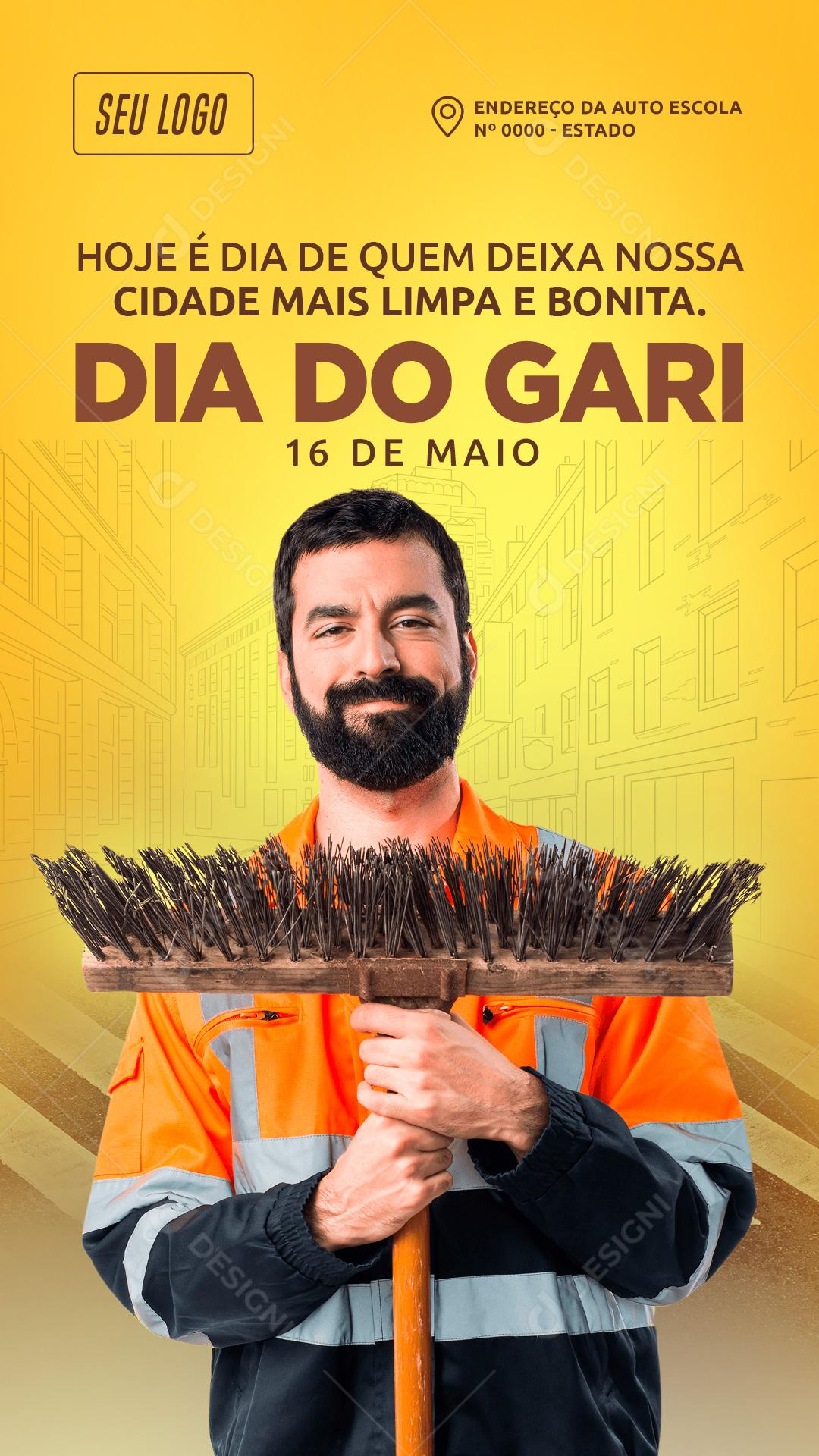 Social Media Story Dia do Gari Cidade Mais Limpa PSD Editável