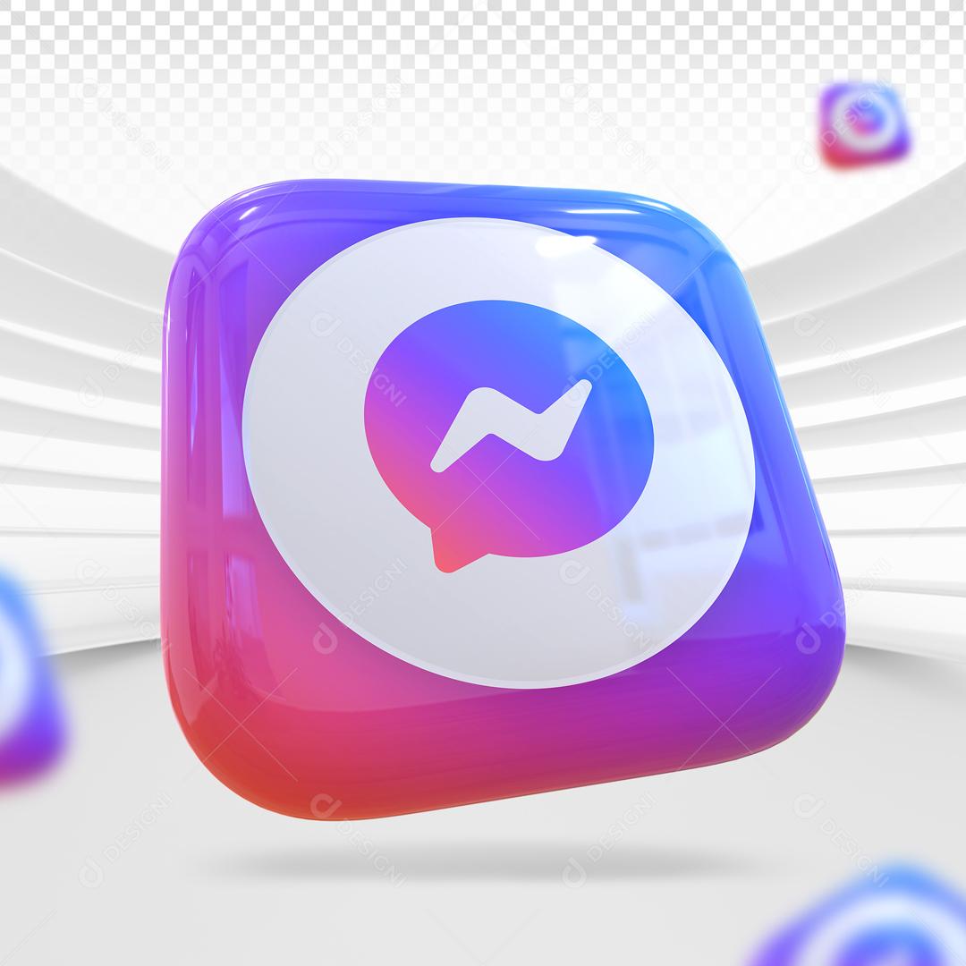 Messenger Elemento 3D Para Composição PSD