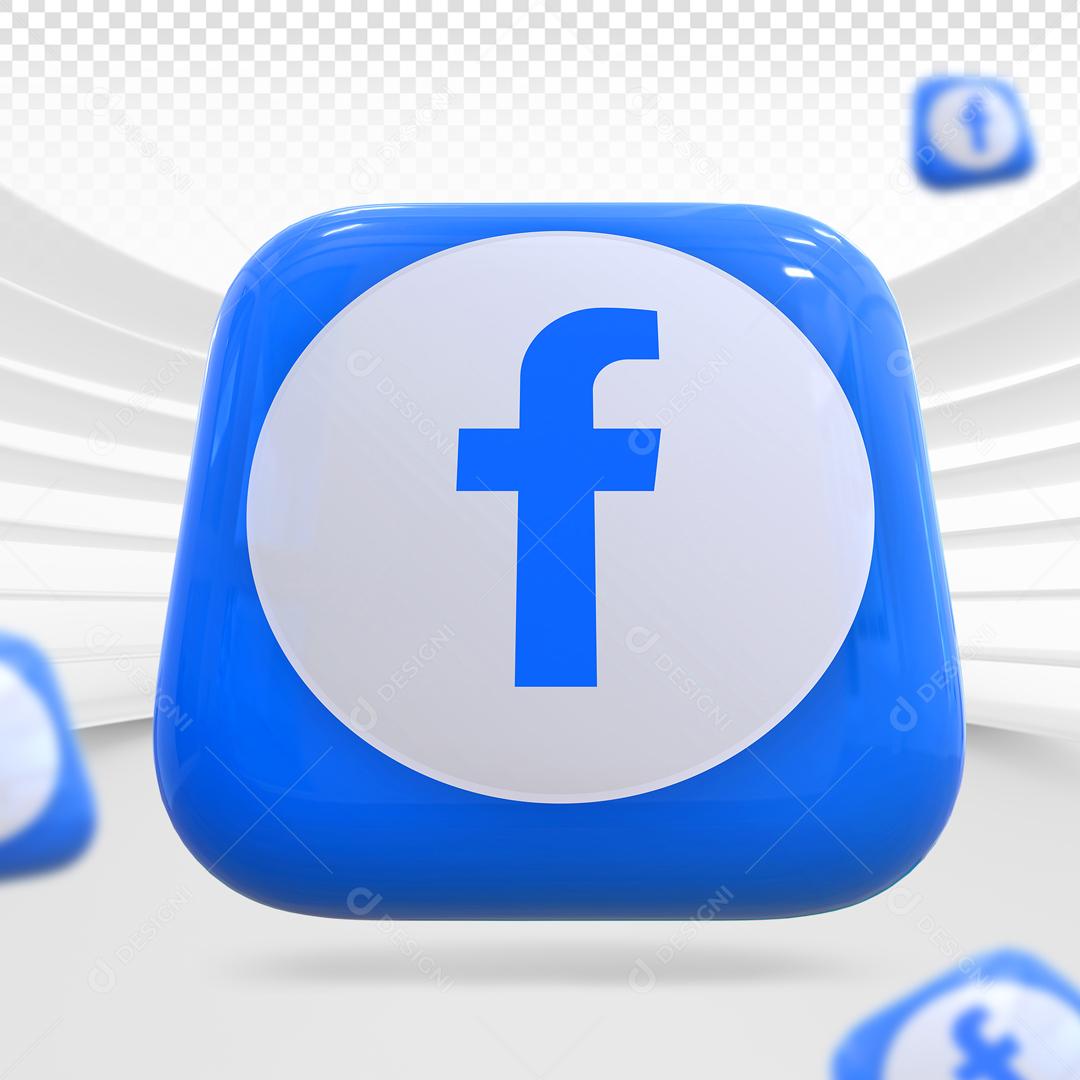 Facebook  Elemento 3D Para Composição PSD