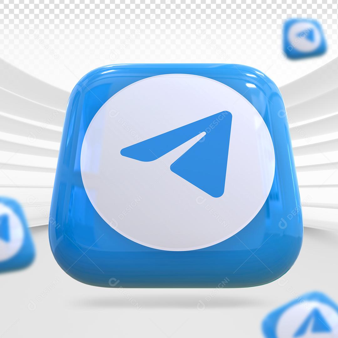 Telegram Elemento 3D Para Composição PSD