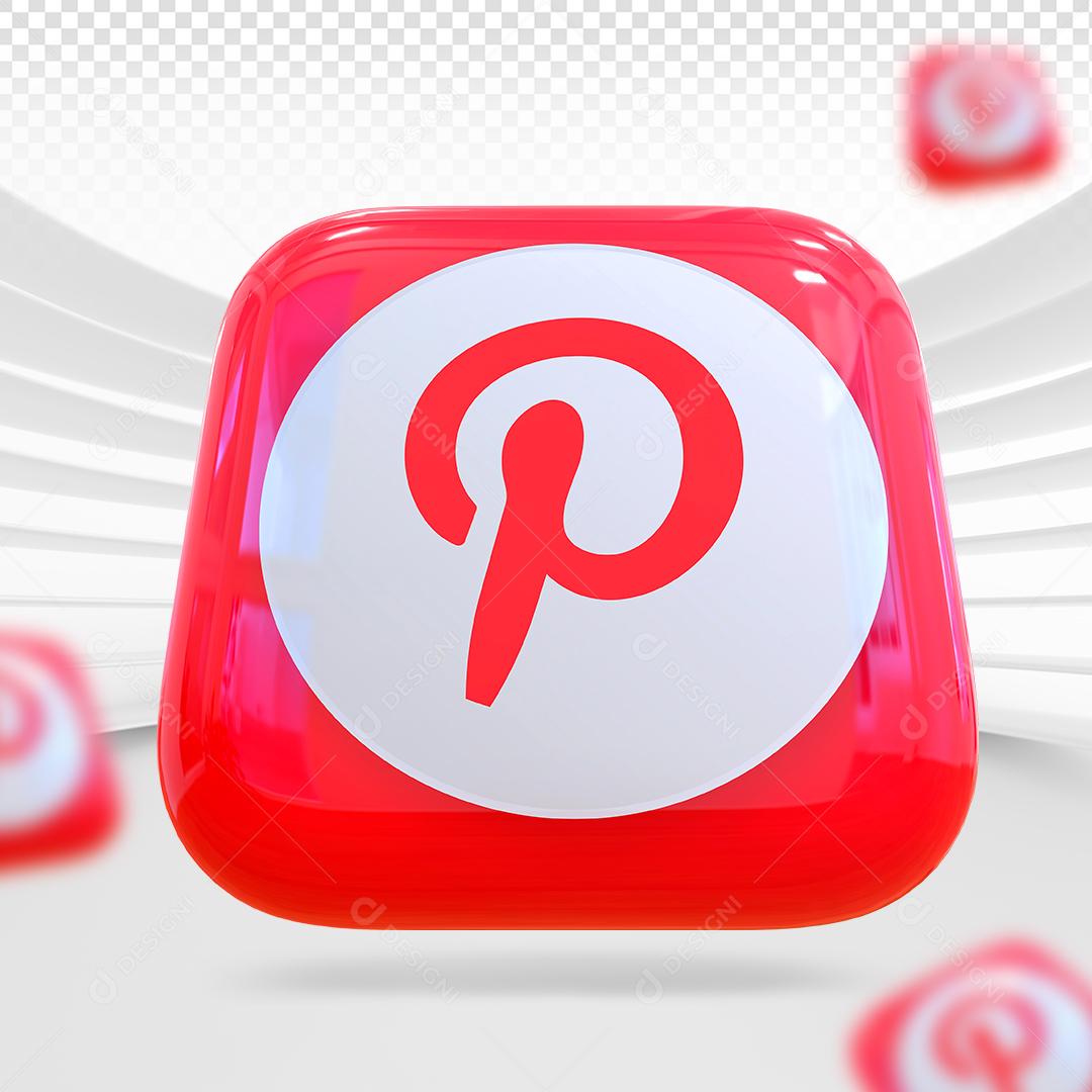 Pinterest Elemento 3D Para Composição PSD