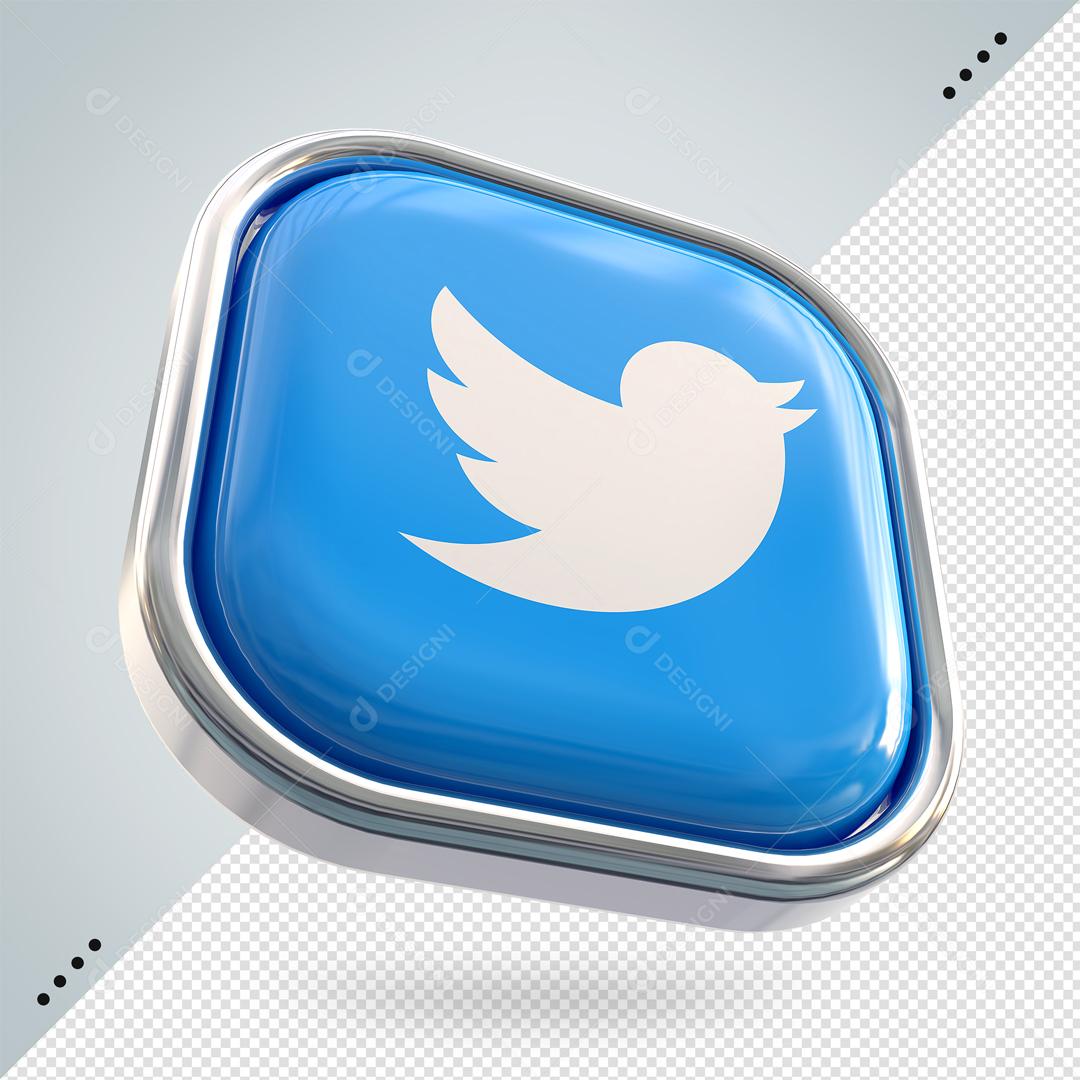 Twitter Elemento 3D Para Composição PSD