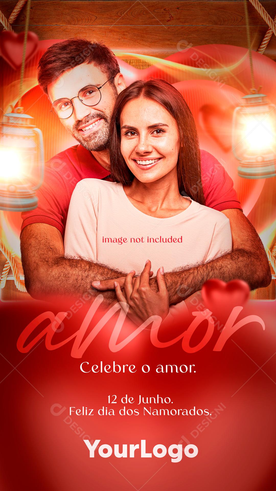 Celebre o Amor Dia Dos Namorados Social Media PSD Editável