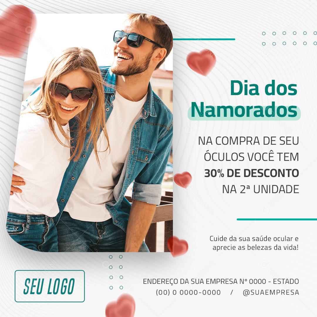 Social Media Dia dos Namorados Na Compra de Seu Óculos PSD Editável