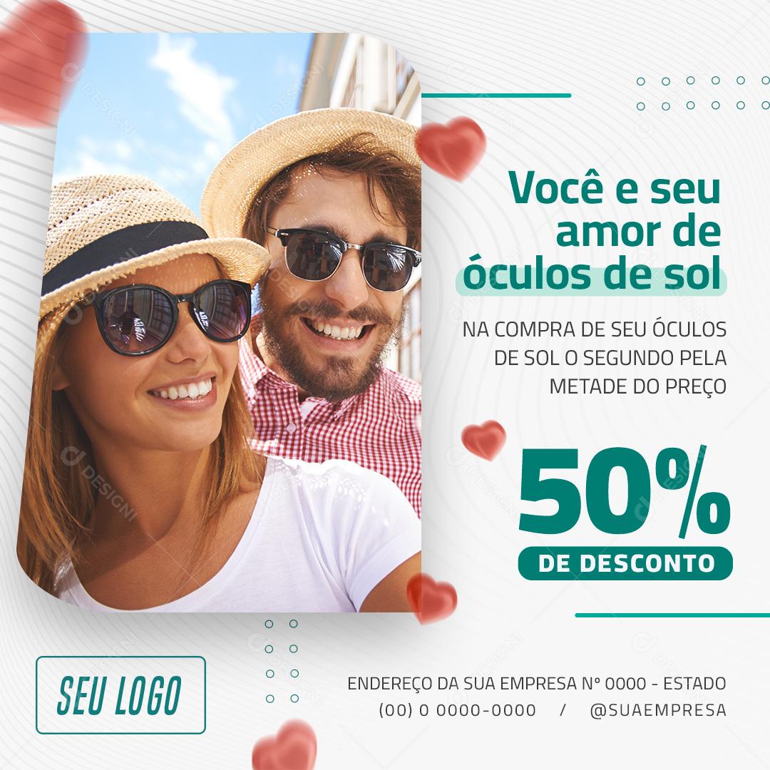 Social Media Valentine's Day You and Your Love in Glasses Editable PSD