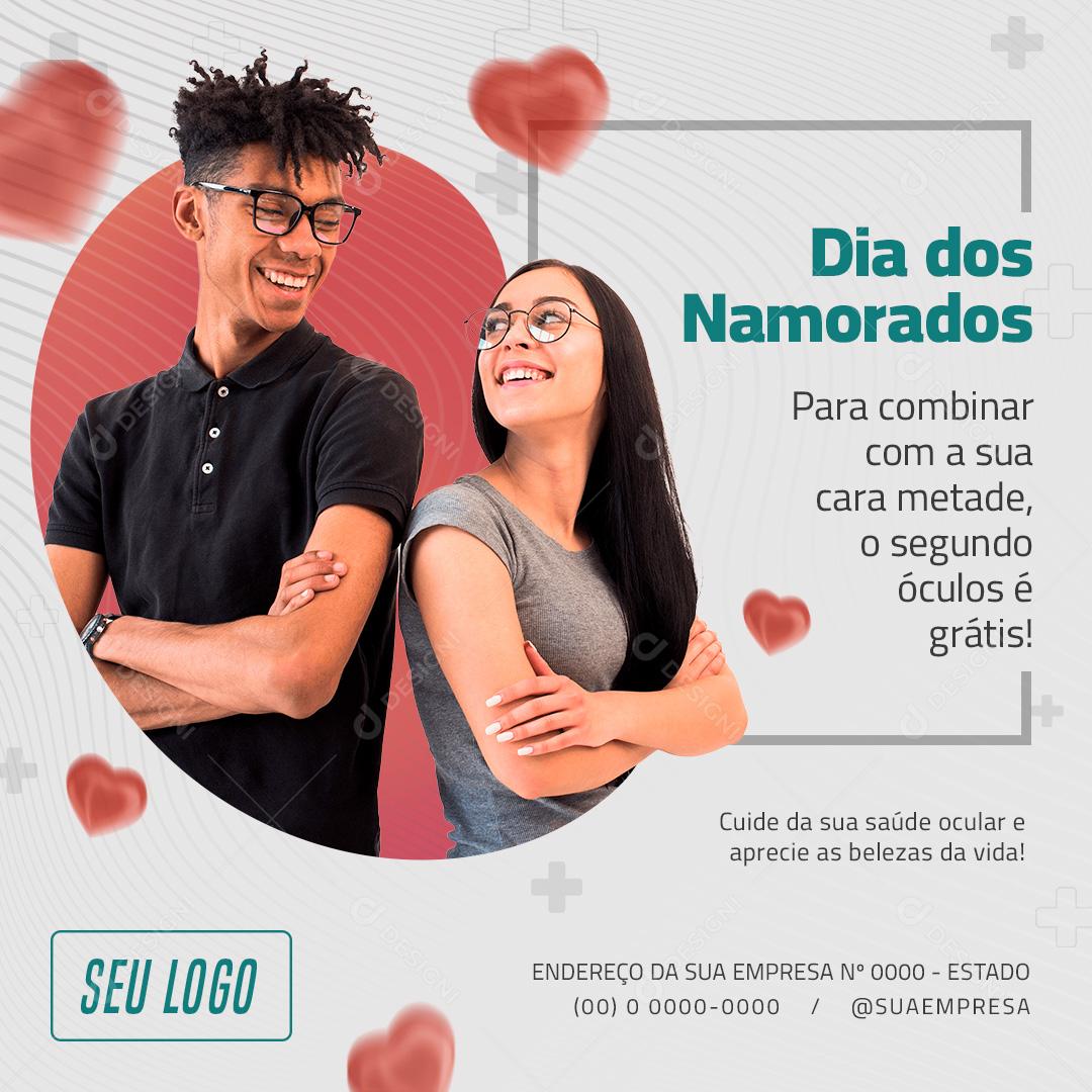 Social Media DIa dos Namorados Óculos Para Combinar Ocular PSD Editável