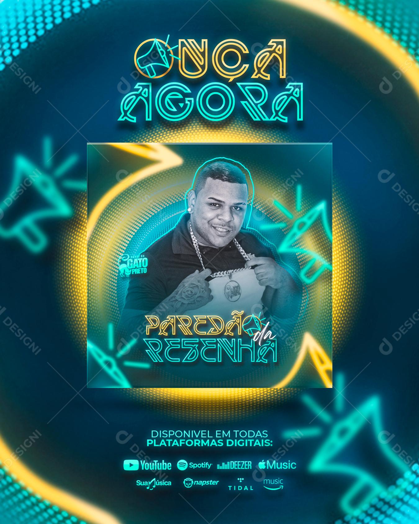 Capa de Lançamento de CD Ouça Agora  Bonde do Gato Preto Social Media PSD Editável