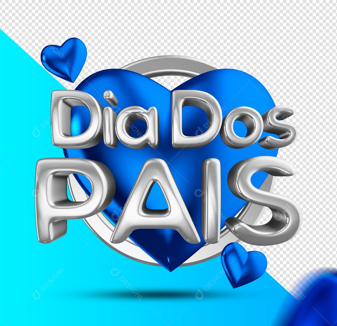 Dia dos Pais Selo 3D para Composição PSD