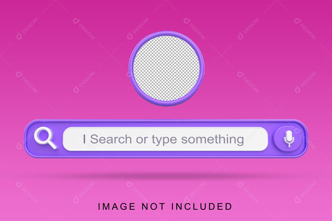 Barra de Pesquisar do Navegador Ilustração 3D para Composição PSD