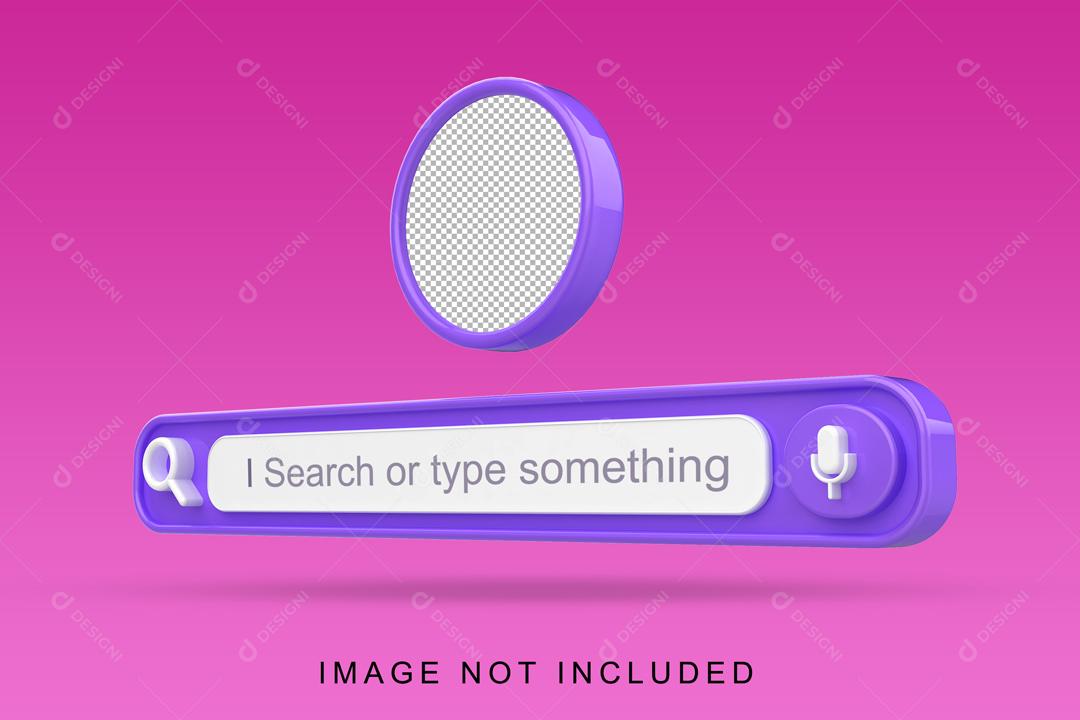 Barra de Pesquisar do Navegador Ilustração 3D para Composição PSD