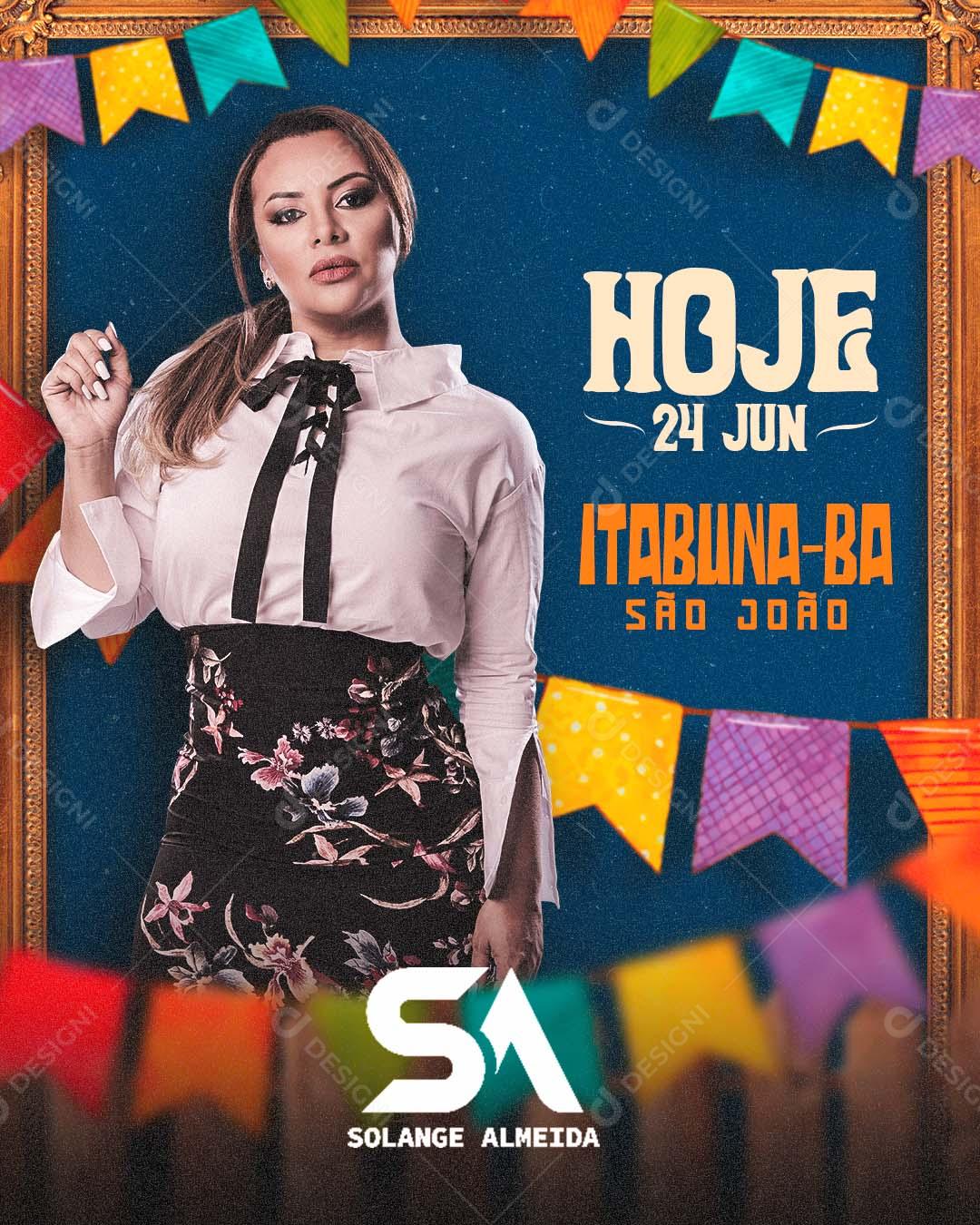 Flyer Salone Almeida São João Arraiá Social Media PSD Editável