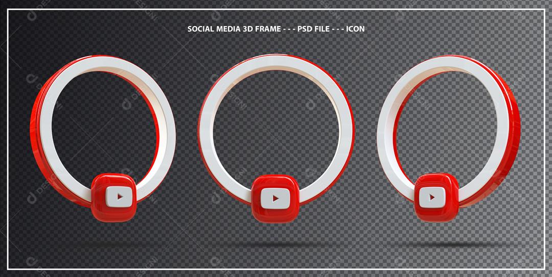 Youtube Elemento 3D Para Composição PSD
