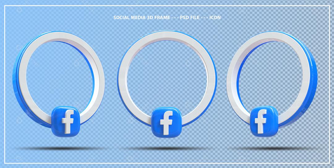 Facebook Elemento 3D Para Composição PSD