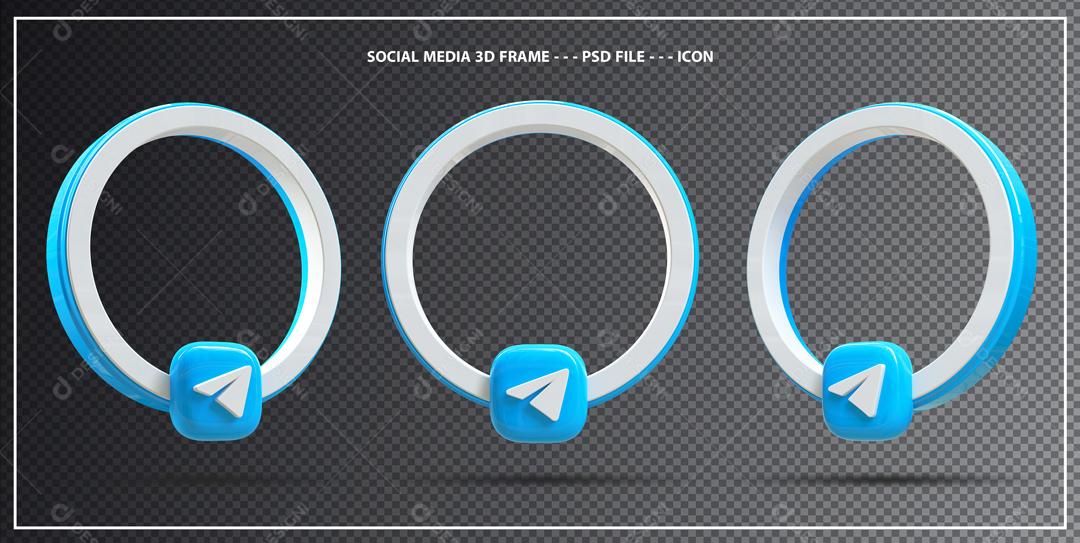 Telegram Elemento 3D Para Composição PSD
