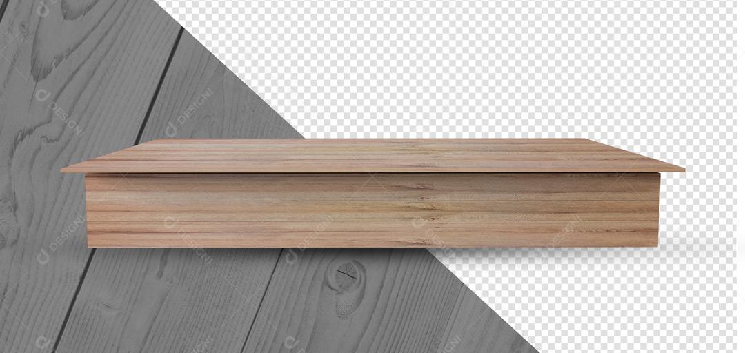 Elemento 3D Podium De Madeira Mesa PSD