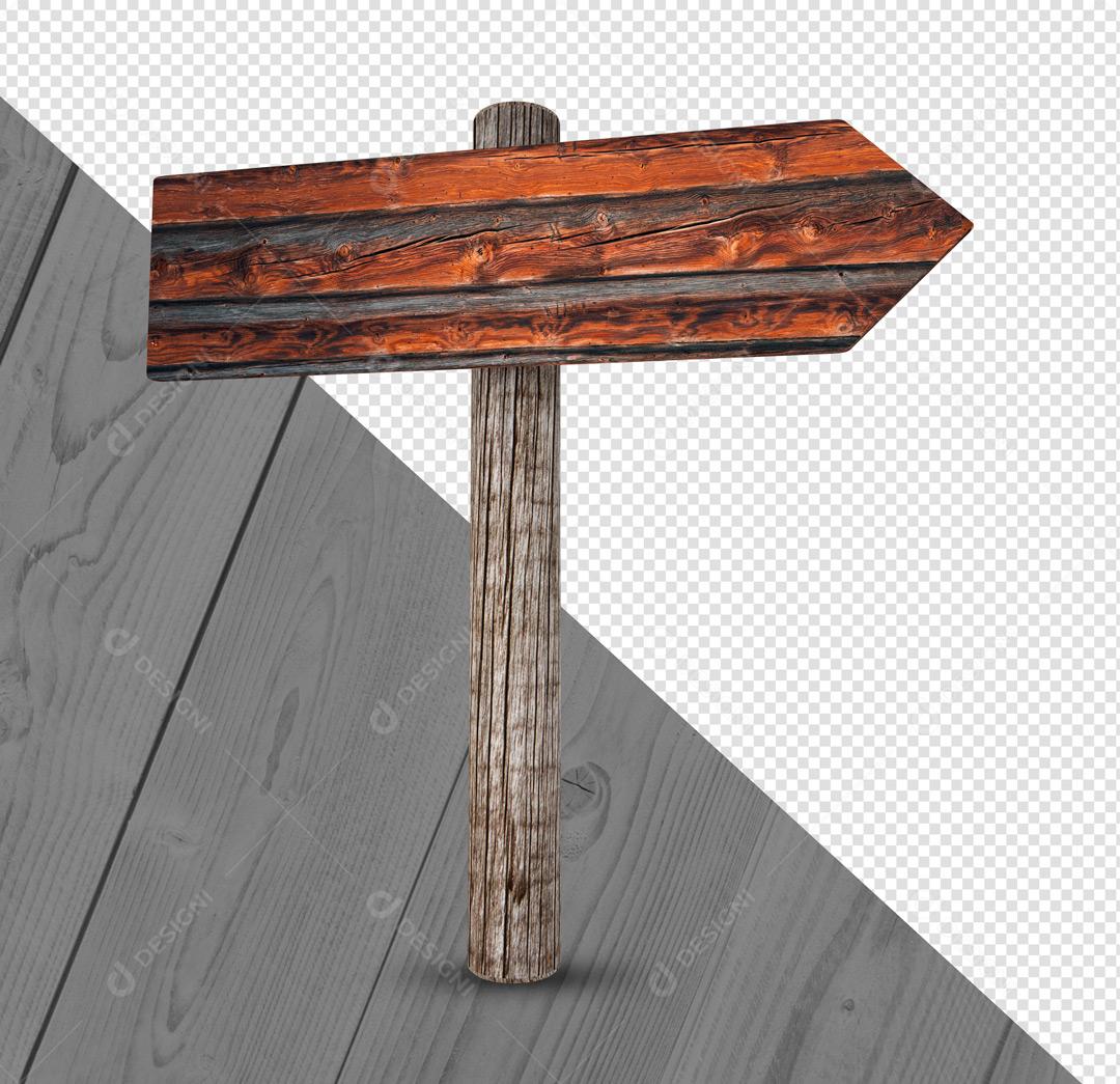Elemento 3D Placa De Madeira Virgem PSD