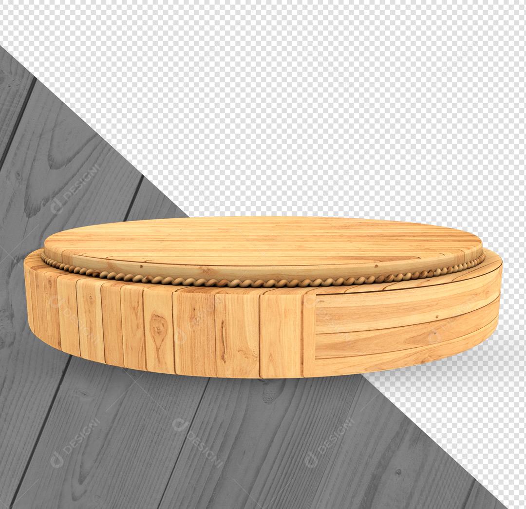 Elemento 3D Podium De Madeira Mesa PSD
