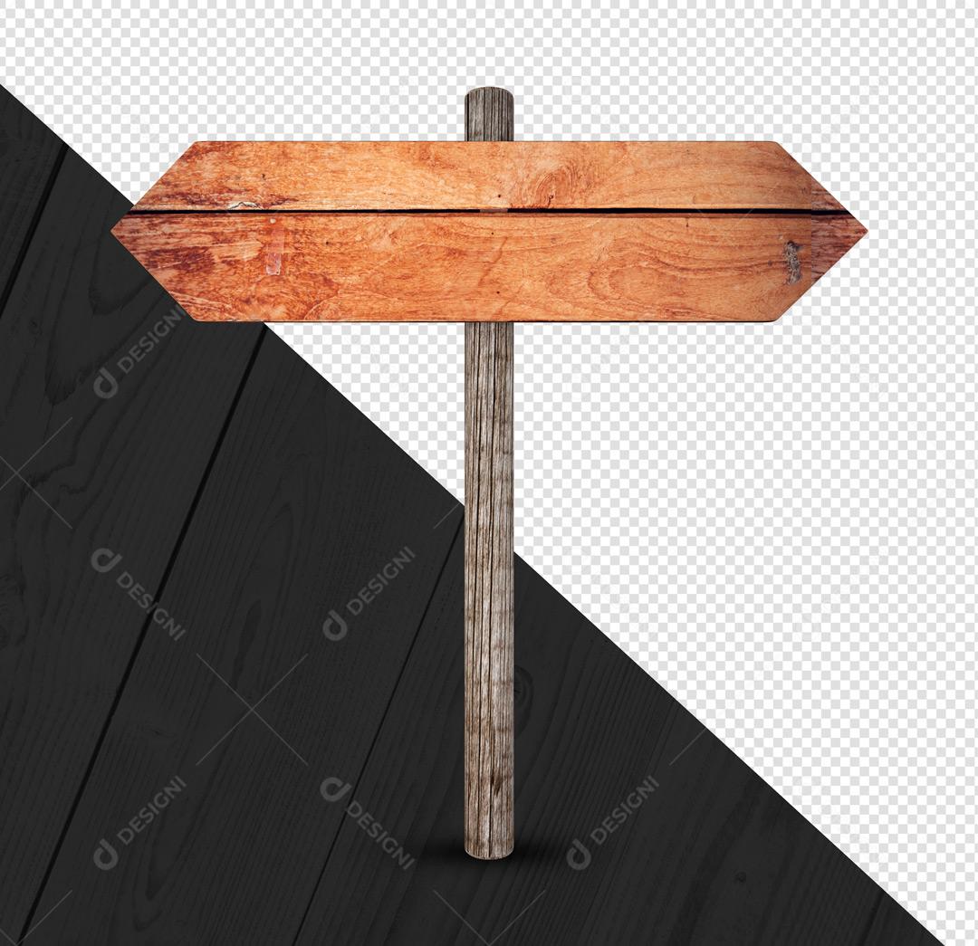 Elemento 3D Placa De Madeira Virgem PSD