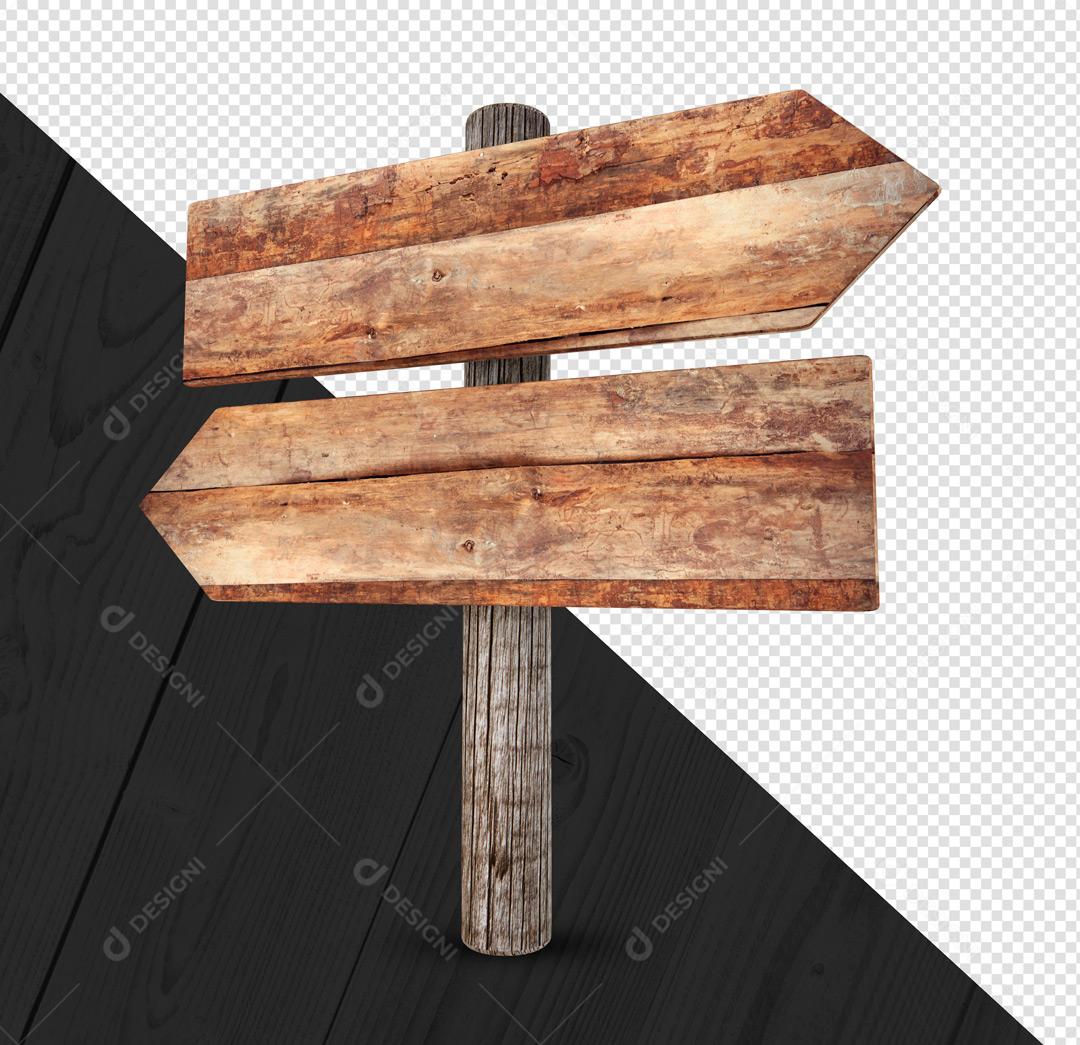 Elemento 3D Placa De Madeira Virgem PSD