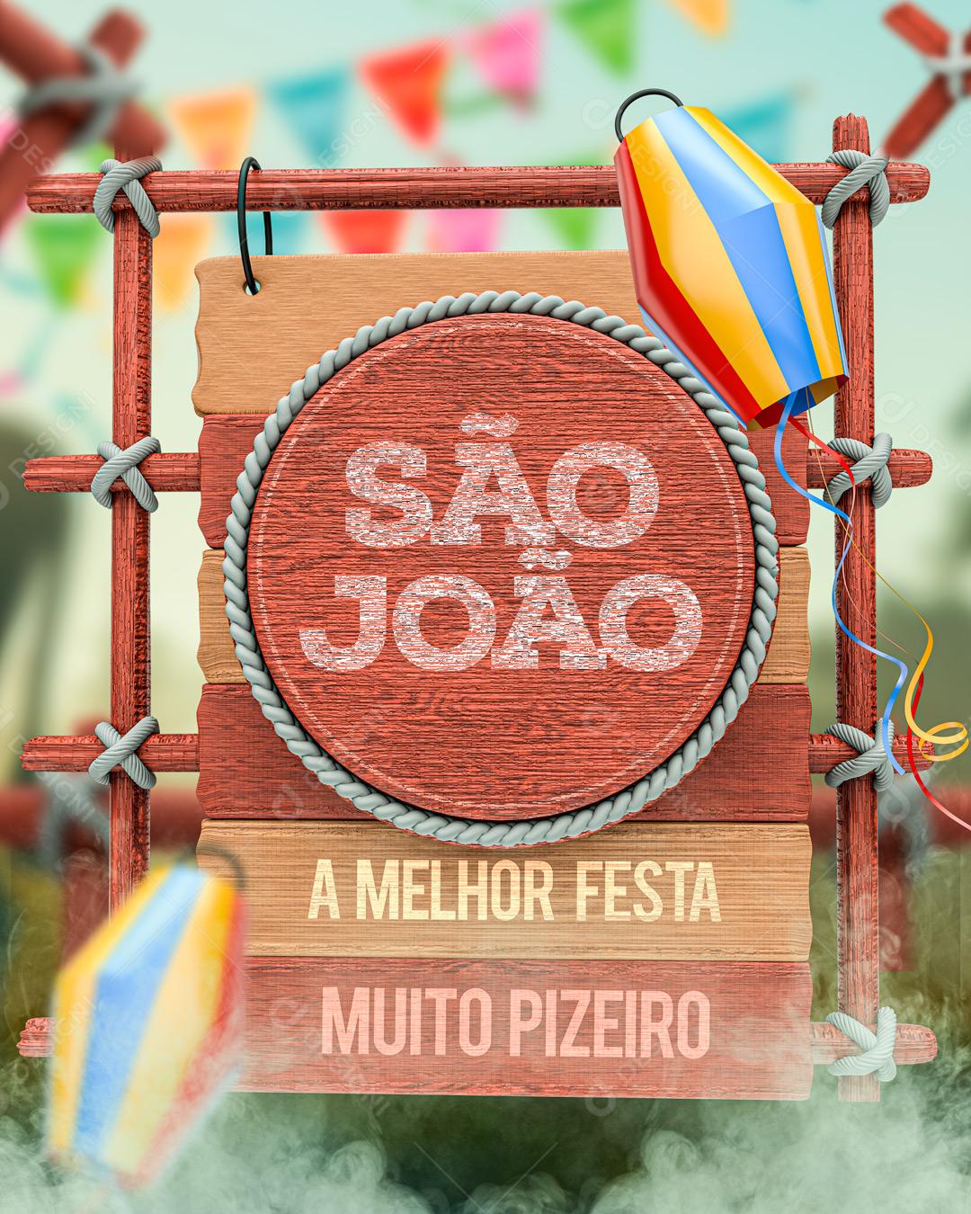 São João Shows A Melhor Festa Muito Pizeiro Social Media PSD Editável