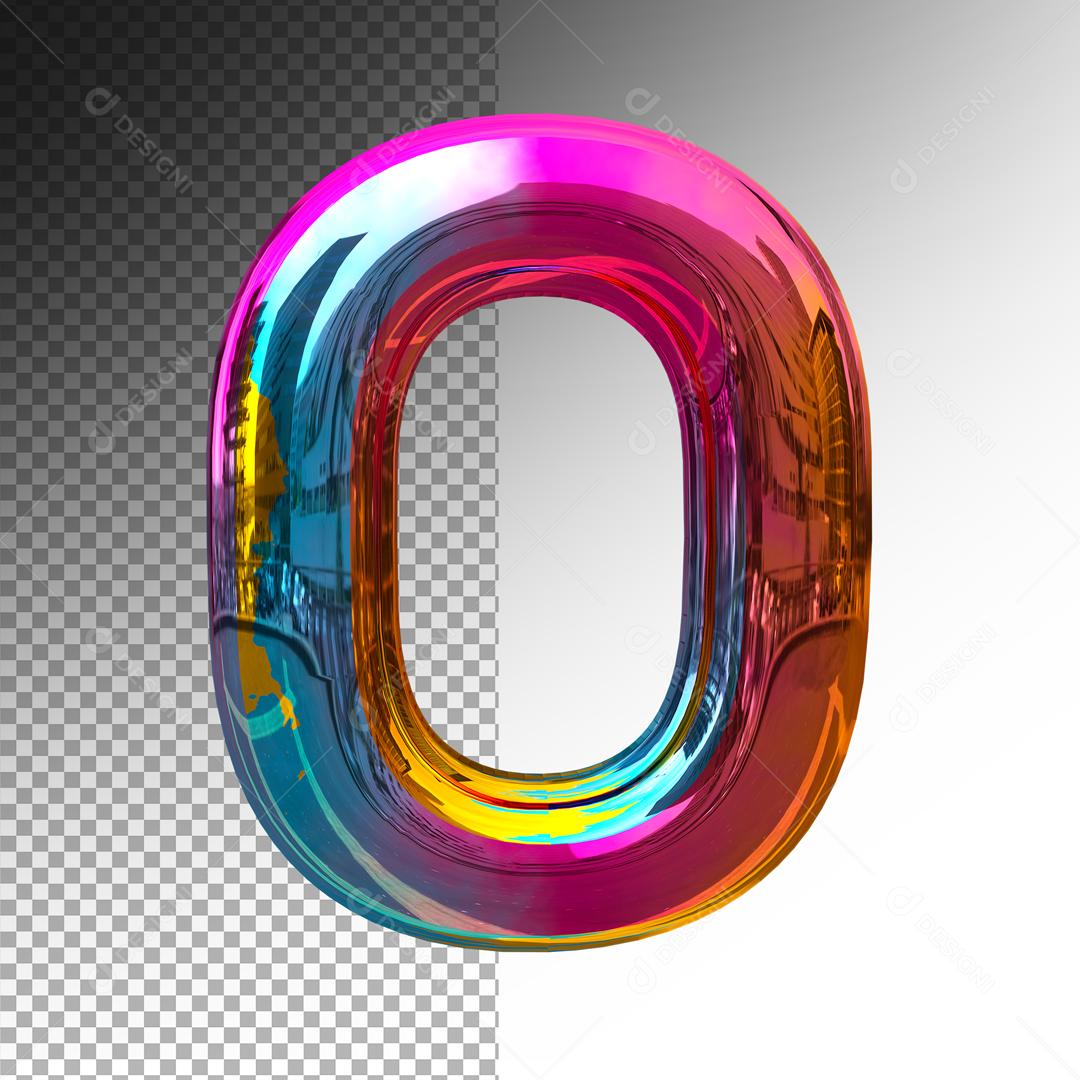 Letra O 3D Colorida Elemento Para Composição