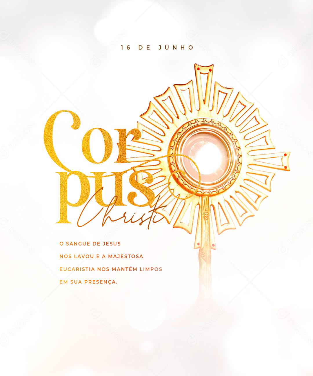 Dia De Corpus Christi 16 De Junho Data Comemorativa Social Media PSD Editável