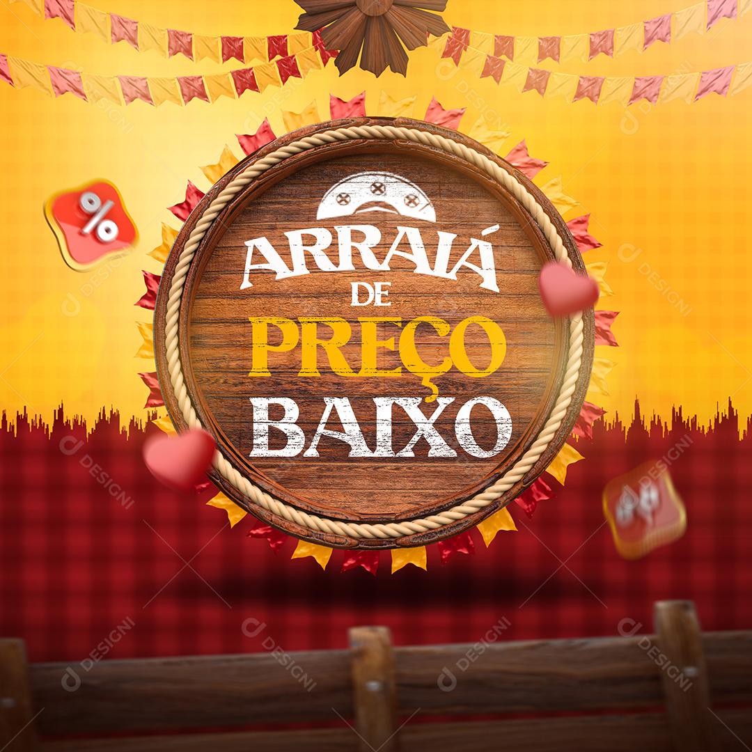 Elemento 3D Arraiá de Preço Baixo para Composição PSD