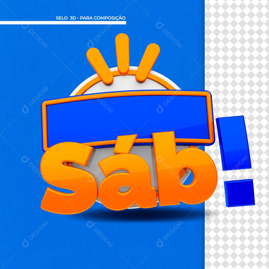 Selo 3D Para Composição Sábado De Promoções PSD