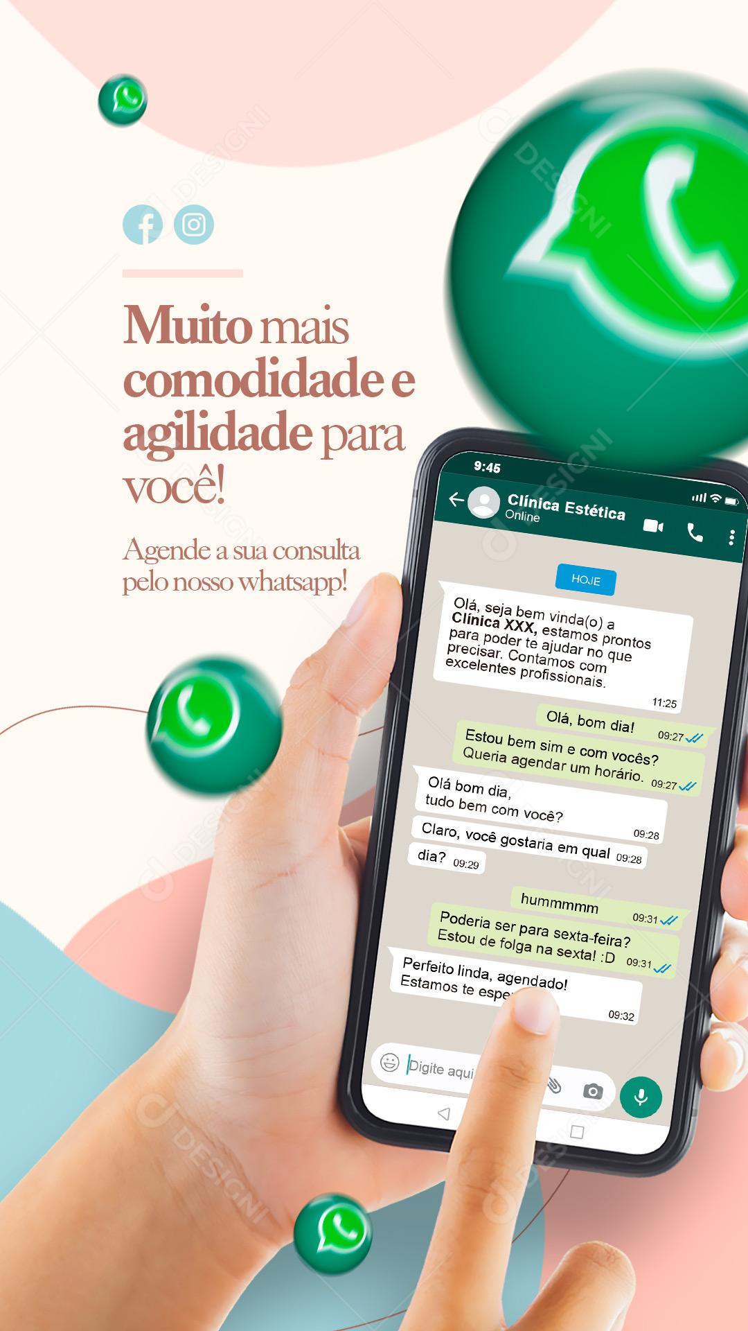 Story Muito mais comodidade e agilidade para Você Estética Social Media PSD Editável