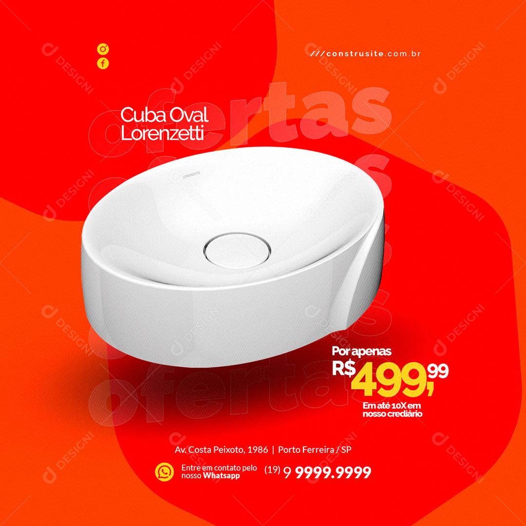 Social Media Cuba Oval Lorenzetti Materiais De Construção PSD Editável